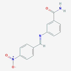 molecular formula C14H11N3O3 B420567 3-({4-Nitrobenzylidene}amino)benzamide 