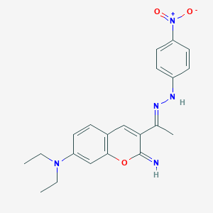 molecular formula C21H23N5O3 B420568 1-[7-(diethylamino)-2-imino-2H-chromen-3-yl]ethanone {4-nitrophenyl}hydrazone 