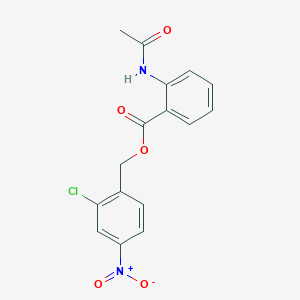 molecular formula C16H13ClN2O5 B4205737 2-chloro-4-nitrobenzyl 2-(acetylamino)benzoate 