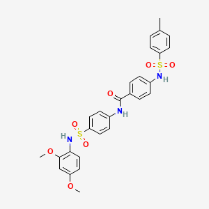 molecular formula C28H27N3O7S2 B4205745 N-(4-{[(2,4-dimethoxyphenyl)amino]sulfonyl}phenyl)-4-{[(4-methylphenyl)sulfonyl]amino}benzamide 