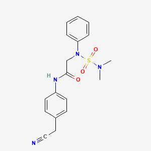 N-[4-(Cyanomethyl)phenyl]-2-[(dimethylsulfamoyl)(phenyl)amino]acetamide