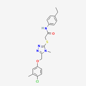 2-({5-[(4-chloro-3-methylphenoxy)methyl]-4-methyl-4H-1,2,4-triazol-3-yl}thio)-N-(4-ethylphenyl)acetamide