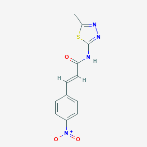 molecular formula C12H10N4O3S B420580 3-{4-nitrophenyl}-N-(5-methyl-1,3,4-thiadiazol-2-yl)acrylamide 
