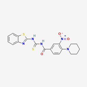 N-[(1,3-benzothiazol-2-ylamino)carbonothioyl]-3-nitro-4-(1-piperidinyl)benzamide