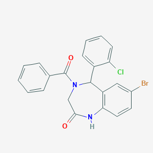 4-benzoyl-7-bromo-5-(2-chlorophenyl)-1,3,4,5-tetrahydro-2H-1,4-benzodiazepin-2-one