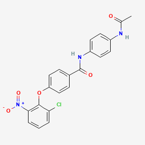 molecular formula C21H16ClN3O5 B4205846 N~1~-[4-(Acetylamino)phenyl]-4-(2-chloro-6-nitrophenoxy)benzamide 