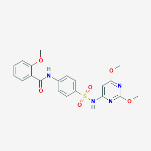 molecular formula C20H20N4O6S B420592 N-(4-{[(2,6-dimethoxy-4-pyrimidinyl)amino]sulfonyl}phenyl)-2-methoxybenzamide 