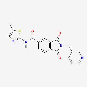 molecular formula C19H14N4O3S B4205934 N-(5-methyl-1,3-thiazol-2-yl)-1,3-dioxo-2-(3-pyridinylmethyl)-5-isoindolinecarboxamide 