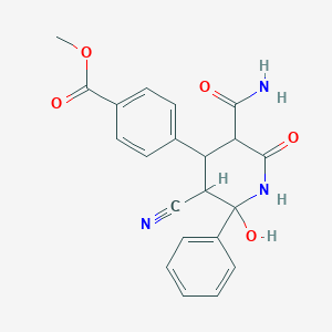 methyl 4-[5-(aminocarbonyl)-3-cyano-2-hydroxy-6-oxo-2-phenyl-4-piperidinyl]benzoate