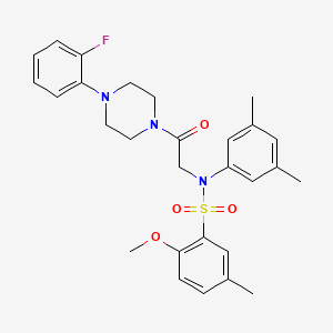 molecular formula C28H32FN3O4S B4205945 N-(3,5-dimethylphenyl)-N-[2-[4-(2-fluorophenyl)piperazin-1-yl]-2-oxoethyl]-2-methoxy-5-methylbenzenesulfonamide 