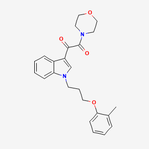 molecular formula C24H26N2O4 B4205952 1-{1-[3-(2-methylphenoxy)propyl]-1H-indol-3-yl}-2-(4-morpholinyl)-2-oxoethanone 