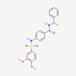 4-{[(3,4-dimethoxyphenyl)sulfonyl](methyl)amino}-N-(1-phenylethyl)benzamide