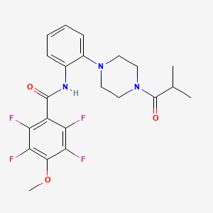 2,3,5,6-tetrafluoro-N-[2-(4-isobutyryl-1-piperazinyl)phenyl]-4-methoxybenzamide