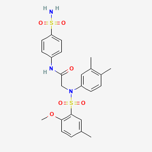 2-(N-(2-methoxy-5-methylphenyl)sulfonyl-3,4-dimethylanilino)-N-(4-sulfamoylphenyl)acetamide