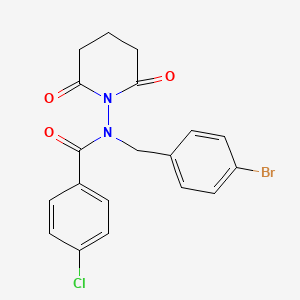 molecular formula C19H16BrClN2O3 B4205981 N-(4-bromobenzyl)-4-chloro-N-(2,6-dioxo-1-piperidinyl)benzamide 