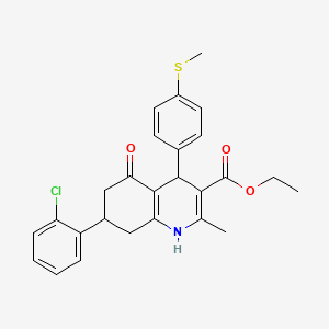 ethyl 7-(2-chlorophenyl)-2-methyl-4-[4-(methylthio)phenyl]-5-oxo-1,4,5,6,7,8-hexahydro-3-quinolinecarboxylate