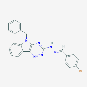 molecular formula C23H17BrN6 B420602 4-bromobenzaldehyde (5-benzyl-5H-[1,2,4]triazino[5,6-b]indol-3-yl)hydrazone CAS No. 304878-62-4
