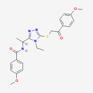 N-[1-(4-ethyl-5-{[2-(4-methoxyphenyl)-2-oxoethyl]sulfanyl}-4H-1,2,4-triazol-3-yl)ethyl]-4-methoxybenzamide