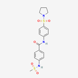 4-[(methylsulfonyl)amino]-N-[4-(1-pyrrolidinylsulfonyl)phenyl]benzamide