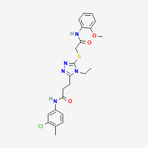 N-(3-chloro-4-methylphenyl)-3-[4-ethyl-5-({2-[(2-methoxyphenyl)amino]-2-oxoethyl}sulfanyl)-4H-1,2,4-triazol-3-yl]propanamide