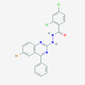 molecular formula C21H13BrCl2N4O B420607 N'-(6-bromo-4-phenylquinazolin-2-yl)-2,4-dichlorobenzohydrazide CAS No. 299420-46-5