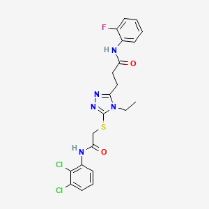 3-[5-({2-[(2,3-dichlorophenyl)amino]-2-oxoethyl}sulfanyl)-4-ethyl-4H-1,2,4-triazol-3-yl]-N-(2-fluorophenyl)propanamide