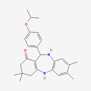 3,3,7,8-tetramethyl-11-[4-(propan-2-yloxy)phenyl]-2,3,4,5,10,11-hexahydro-1H-dibenzo[b,e][1,4]diazepin-1-one