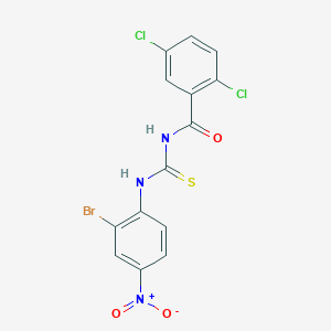 molecular formula C14H8BrCl2N3O3S B4206117 N-[(2-bromo-4-nitrophenyl)carbamothioyl]-2,5-dichlorobenzamide 