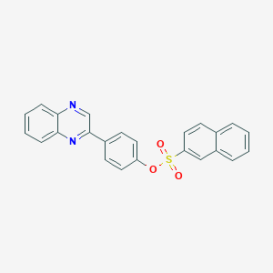 molecular formula C24H16N2O3S B420613 Naphthalene-2-sulfonic acid 4-quinoxalin-2-yl-phenyl ester 