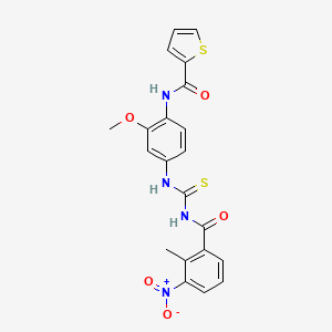 molecular formula C21H18N4O5S2 B4206130 N-[2-methoxy-4-({[(2-methyl-3-nitrobenzoyl)amino]carbonothioyl}amino)phenyl]-2-thiophenecarboxamide 