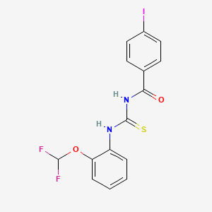 molecular formula C15H11F2IN2O2S B4206135 N-({[2-(difluoromethoxy)phenyl]amino}carbonothioyl)-4-iodobenzamide 