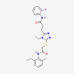 3-[4-ethyl-5-({2-[(2-ethyl-6-methylphenyl)amino]-2-oxoethyl}sulfanyl)-4H-1,2,4-triazol-3-yl]-N-(2-fluorophenyl)propanamide