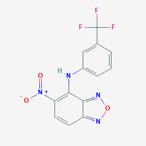 molecular formula C13H7F3N4O3 B420615 5-Nitro-4-[3-(trifluoromethyl)anilino]-2,1,3-benzoxadiazole 