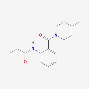 molecular formula C16H22N2O2 B4206157 N-{2-[(4-methyl-1-piperidinyl)carbonyl]phenyl}propanamide 