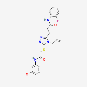 N-(2-fluorophenyl)-3-[5-({2-[(3-methoxyphenyl)amino]-2-oxoethyl}sulfanyl)-4-(prop-2-en-1-yl)-4H-1,2,4-triazol-3-yl]propanamide