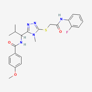 N-{1-[5-({2-[(2-fluorophenyl)amino]-2-oxoethyl}sulfanyl)-4-methyl-4H-1,2,4-triazol-3-yl]-2-methylpropyl}-4-methoxybenzamide