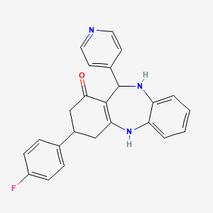 3-(4-fluorophenyl)-11-(4-pyridinyl)-2,3,4,5,10,11-hexahydro-1H-dibenzo[b,e][1,4]diazepin-1-one