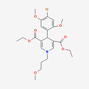 molecular formula C23H30BrNO7 B4206208 diethyl 4-(4-bromo-2,5-dimethoxyphenyl)-1-(3-methoxypropyl)-1,4-dihydro-3,5-pyridinedicarboxylate 