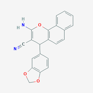 molecular formula C21H14N2O3 B420621 2-amino-4-(1,3-benzodioxol-5-yl)-4H-benzo[h]chromene-3-carbonitrile CAS No. 149550-67-4