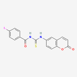 molecular formula C17H11IN2O3S B4206229 4-iodo-N-[(2-oxo-2H-chromen-6-yl)carbamothioyl]benzamide 