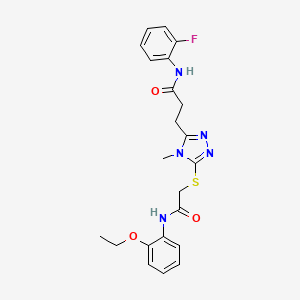 3-[5-({2-[(2-ethoxyphenyl)amino]-2-oxoethyl}sulfanyl)-4-methyl-4H-1,2,4-triazol-3-yl]-N-(2-fluorophenyl)propanamide