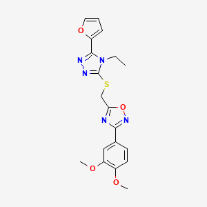 3-(3,4-dimethoxyphenyl)-5-({[4-ethyl-5-(2-furyl)-4H-1,2,4-triazol-3-yl]thio}methyl)-1,2,4-oxadiazole