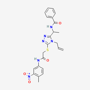 N-{1-[5-({2-[(4-methyl-3-nitrophenyl)amino]-2-oxoethyl}sulfanyl)-4-(prop-2-en-1-yl)-4H-1,2,4-triazol-3-yl]ethyl}benzamide