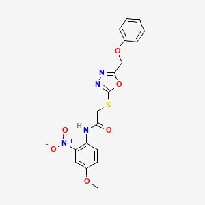 molecular formula C18H16N4O6S B4206305 N-(4-methoxy-2-nitrophenyl)-2-{[5-(phenoxymethyl)-1,3,4-oxadiazol-2-yl]thio}acetamide 