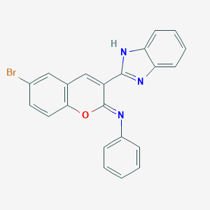 molecular formula C22H14BrN3O B420631 3-(1H-苯并咪唑-2-基)-6-溴-N-苯基吖啶-2-亚胺 CAS No. 313956-50-2