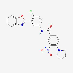 N-[3-(1,3-benzoxazol-2-yl)-4-chlorophenyl]-3-nitro-4-(pyrrolidin-1-yl)benzamide