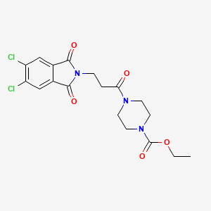 Ethyl 4-[3-(5,6-dichloro-1,3-dioxo-1,3-dihydro-2H-isoindol-2-YL)propanoyl]tetrahydro-1(2H)-pyrazinecarboxylate