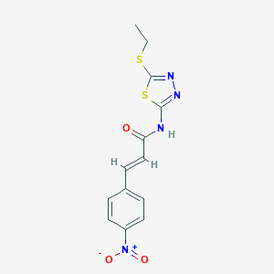 molecular formula C13H12N4O3S2 B420633 N-[5-(ethylsulfanyl)-1,3,4-thiadiazol-2-yl]-3-{4-nitrophenyl}acrylamide 