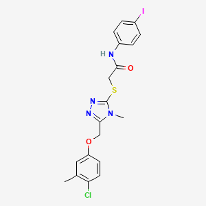 molecular formula C19H18ClIN4O2S B4206338 2-[[5-[(4-chloro-3-methylphenoxy)methyl]-4-methyl-1,2,4-triazol-3-yl]sulfanyl]-N-(4-iodophenyl)acetamide 