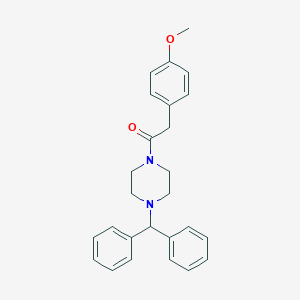 molecular formula C26H28N2O2 B420635 1-[4-(Diphenylmethyl)piperazin-1-yl]-2-(4-methoxyphenyl)ethanone 